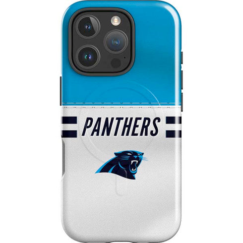 NFL Carolina Panthers White Striped iPhone 16 Pro Magsafe Impact Case